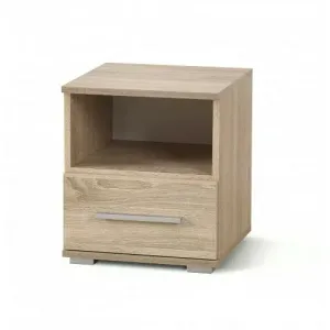 Noptieră Lima SN1, finisaj natural, PAL laminat, 39x40x44 cm, Sonoma