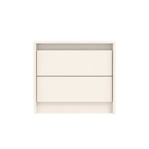 Noptieră Monaco, 2 sertare cu sistem push-to-open, PAL melaminat, 54x40x49 cm, Casmir