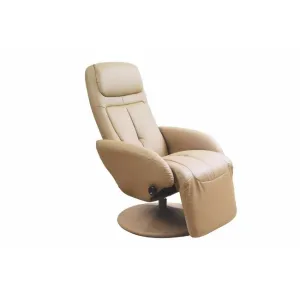 Fotoliu Optima culisant, design modern, piele ecologică, 77x80x101 cm, bej