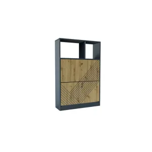 Pantofar Bristol 2D, 2 uși rabatabile, structură PAL melaminat, spațiu depozitare optim, 120x80x17 cm, Alb