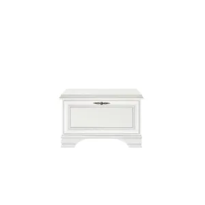 Pantofar Idento TUMBA SFK1B, design clasic cu spațiu de depozitare, PAL și MDF, 80x35x50 cm, alb alpin