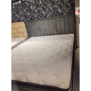Pat  Marmaris gri - 160x200 cm, somieră rabatabilă și ladă depozitare
