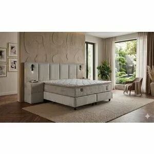 Pat + Saltea gratis Arte XL - 140x200 cm culoare personalizabila, saltea ortopedica, somiera rabatabila si lada de depozitare