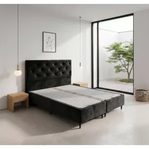 Pat Shine - 160x200 cm (antracit), culori personalizabile, somiera rabatabila si lada de depozitare