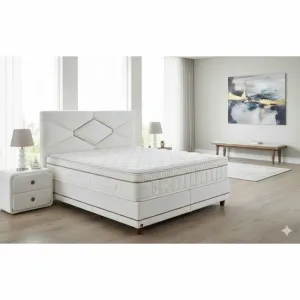Pat Tapițat +Saltea gratis, Easy Care , culoare personalizabila -140/200 cm, somieră metalică rabatabilă și ladă depozitare