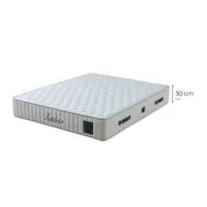 Saltea Amber, strat topper integrat, confort ortopedic, grosime 32 cm, 160x200 cm, crem