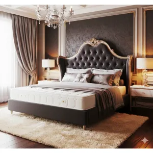 Saltea Lux Ortopedică 180x200x21 cm, Arcuri Bonnell, Fermitate Medie, Husă Matlasată 2 Fete: vara-iarna