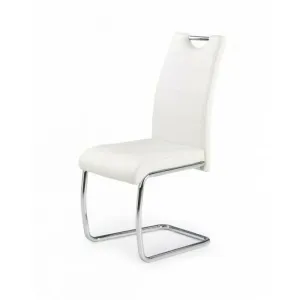 Scaun K211, spătar ergonomic și tapițerie moale, material piele ecologica , 42x60x97 cm, alb