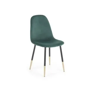 Scaun K379 tapițat cu stofă, cadru metalic, 45x48x88 cm, verde
