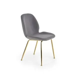Scaun K381 tapițat cu stofă, cadru metalic, 48x58x88 cm, gri