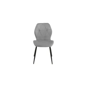 Scaun Pollo tapițat, design modern și picioare metalice, tapițerie catifelată premium, culoare grey