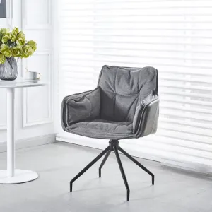 Scaun Tisso, ergonomic cu tapițerie catifelată, picioare metalice rezistente, 61x48x85 cm, gri