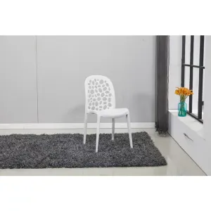 Scaun Tulia, design minimalist, material plastic durabil, 51.5x37x81 cm, alb