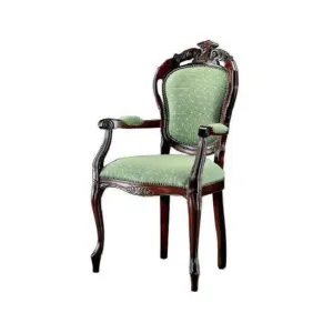 Scaun Venezia cu brațe, design clasic, șezut tapițat, lemn masiv de fag, 58x58x107 cm, personalizabil