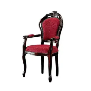 Scaun Venezia ECO cu braț, design clasic, șezut tapițat, structură lemn masiv, 58x58x107 cm, personalizabil