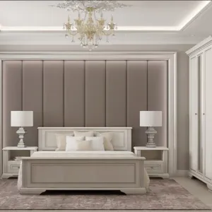 Dormitor White, Set Mobilier Complet, PAL și MDF, 160x200 cm, Frasin Alb și Pin Argintiu