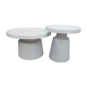 Set masute cafea Paula, culoare alb