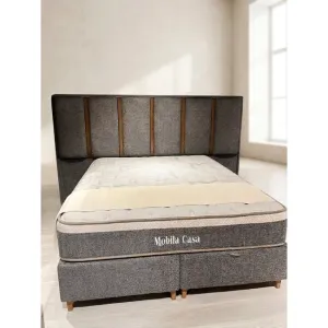 Set pat+saltea gratis Lidia  - 160x200 cm, culori personalizabile,  somiera rabatabila si lada de depozitare