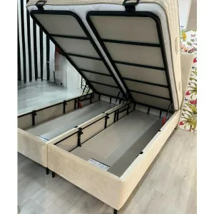 Set pat+saltea gratis Shine - 140x200 cm, culori personalizabile,  somiera rabatabila si lada de depozitare