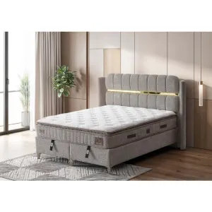 Set pat+saltea gratis Vella-160x200 cm, culori personalizabile, somiera rabatabila si lada de depozitare