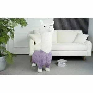 Taburet copii Alpaca, design jucăuș cu tapițerie moale, 70x40x112 cm, violet