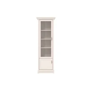 Vitrină Sonata new 1DL/1DP, stil clasic, sticlă teșită, cadru MDF, PAL laminat, 71x205x43 cm, Casmir