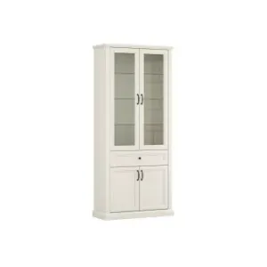 Vitrina VERONA 2W2D1S -  938x210x38 cm, material PAL si MDF, culoare cashmere