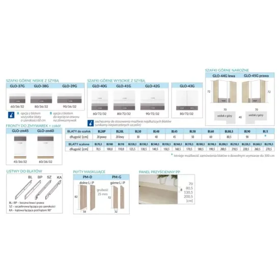 Bucătărie Global A modulară cu fronturi MDF și PAL, fără blat inclus, 2,30 m picture - 2