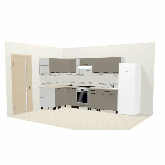 Bucătărie Iris -gri - 280 cm, set modular, PAL melaminat picture - 5