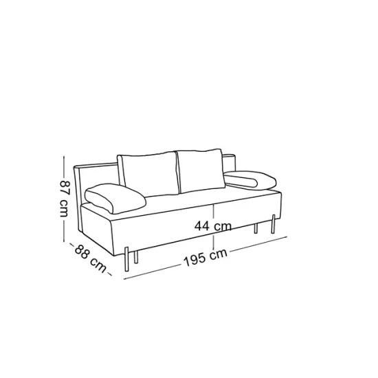Canapea extensibilă Alisa, ladă depozitare, spațiu dormit 195x137 cm, structură lemn + spumă poliuretanică + arcuri sinusoidale, tapițată cu stofă, 195x88x87 cm, personalizabil picture - 8