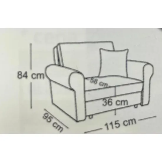 Canapea extensibilă Bil I, ladă depozitare și suprafață de dormit 195x80 cm, spumă poliuretanică și arcuri sinusoidale, 115x95x84 cm, personalizabilă picture - 2