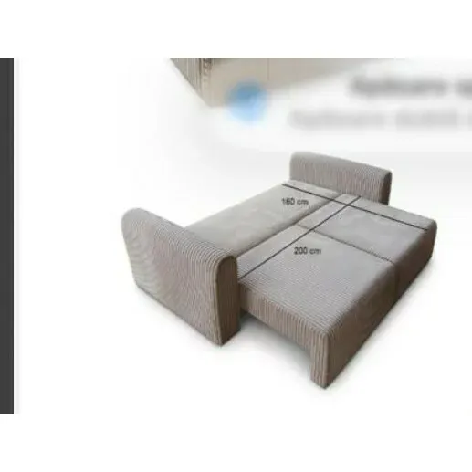 Canapea extensibilă Diana Mica, ladă de depozitare și spațiu generos, material premium, 250x130 cm, Culoare personalizată suprafata de dormit 200x160 picture - 5