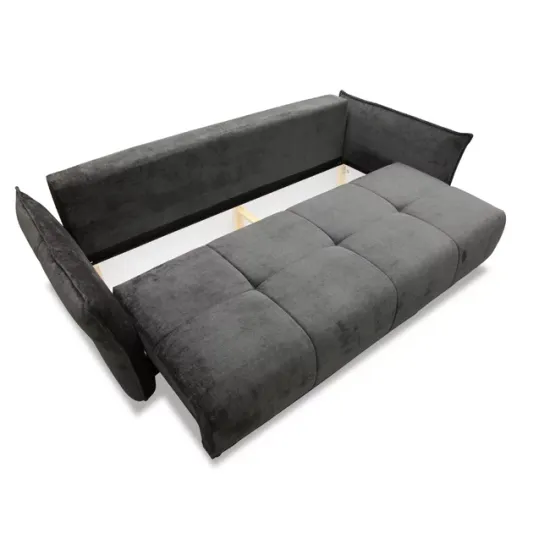 Canapea Vibe, extensibilă cu spațiu de dormit 195x146 cm, structură lemn masiv și PAL, spumă HR și arcuri, stofă kronos 22, 235x104x88 cm, gri picture - 3