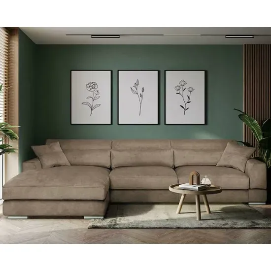 Coltar extensibil Salia, cu spațiu de depozitare, tapițerie premium, 330x200 cm, culoare personalizată picture - 2