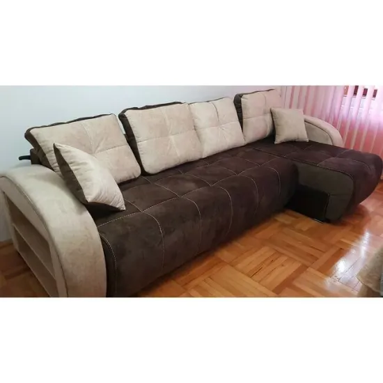 Colțar Madrid Tip 2 extensibil - 305x150 cm, cu ladă de depozitare, tapițerie stofă, saltea poliuretanică, structură fag picture - 10