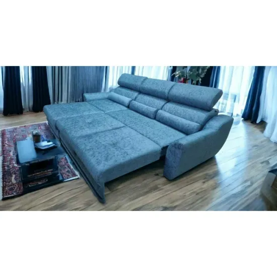Colțar Monaco extensibil, albastru - 270x180 cm, ladă depozitare, stofă premium picture - 2