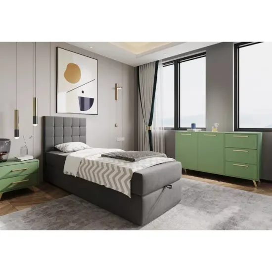 Comodă Bali 2, 2 uși și 3 sertare, design modern, PAL melaminat, 140x41x86 cm, verde picture - 2