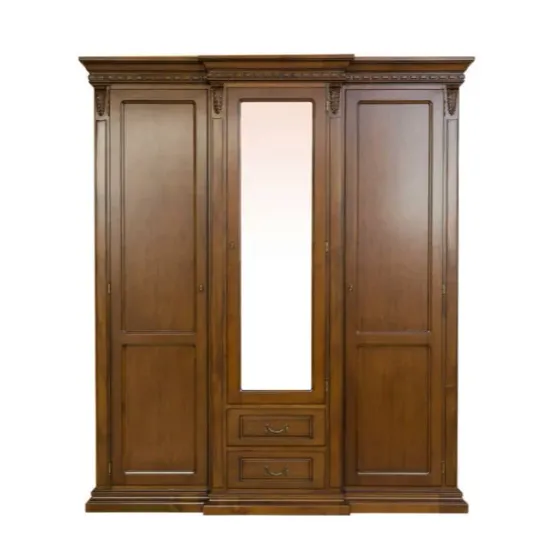 Dormitor Diana, set complet (dulap 4 uși, comodă 3S, 2 noptiere, pat 160), lemn masiv fag + tei, PAL/MDF furniruit nuc, saltea 160x200 cm, finisaj la alegere picture - 8