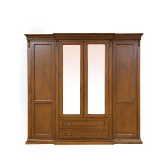 Dormitor Diana, set complet (dulap 4 uși, comodă 3S, 2 noptiere, pat 160), lemn masiv fag + tei, PAL/MDF furniruit nuc, saltea 160x200 cm, finisaj la alegere picture - 4