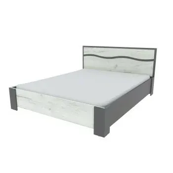 Set Dormitor Geneva Modular, PAL Laminat, 160x200 cm, Gri Grafit și Stejar Craft Alb picture - 3
