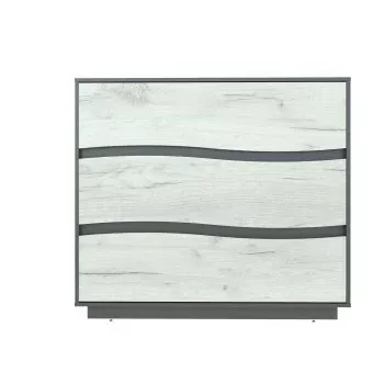 Set Dormitor Geneva Modular, PAL Laminat, 160x200 cm, Gri Grafit și Stejar Craft Alb picture - 8