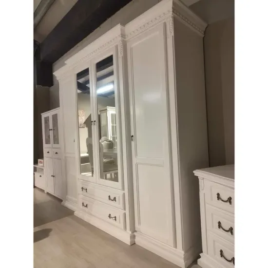 Dulap Diana cu 4 uși, spațiu generos, design clasic, material lemn masiv și MDF, 234x218x68 cm, alb picture - 2