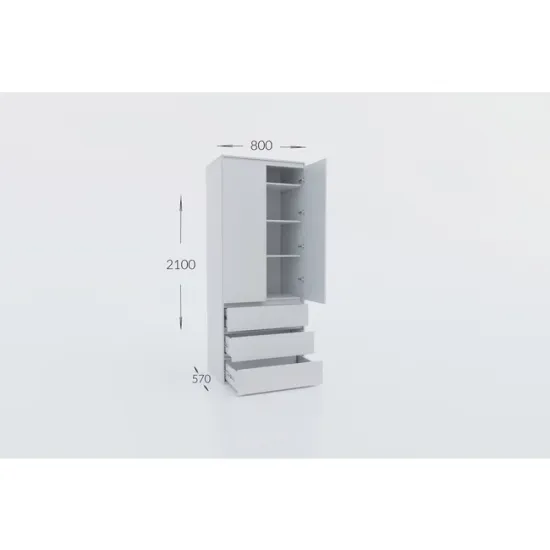 Dulap Idea Artisan, cu polite multiple, structură PAL melaminat + MDF, design modern, 80x210x57 cm, personalizabil picture - 2