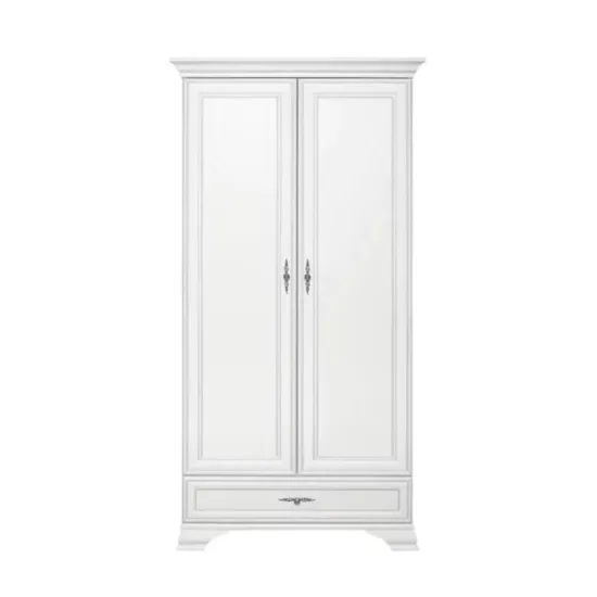 Dulap Idento SZF2D1S, 2 uși, 1 sertar, MDF și PAL laminat, 99.5x60.5x210 cm, alb alpin
