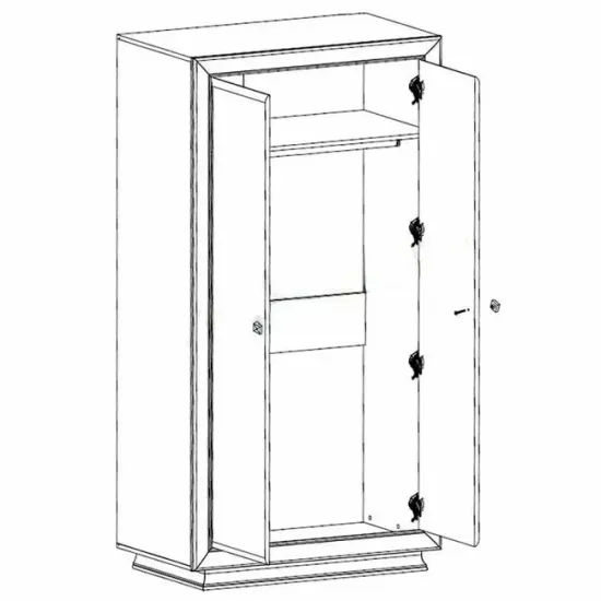 Dulap Largo SZF 2D cu doua usi si bara pentru umerase 106,5x62x204 cm h culoare cashmire picture - 3