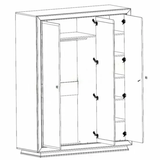 Dulap Largo SZF 3D cu trei usi 166,5x62x214 cm h culoare cashmire picture - 3
