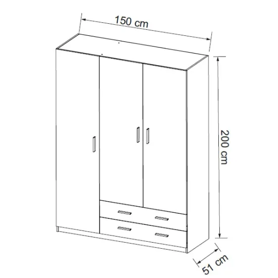 Dulap MUPO SZF3D3S, 3 Uși și 2 Sertare picture - 12