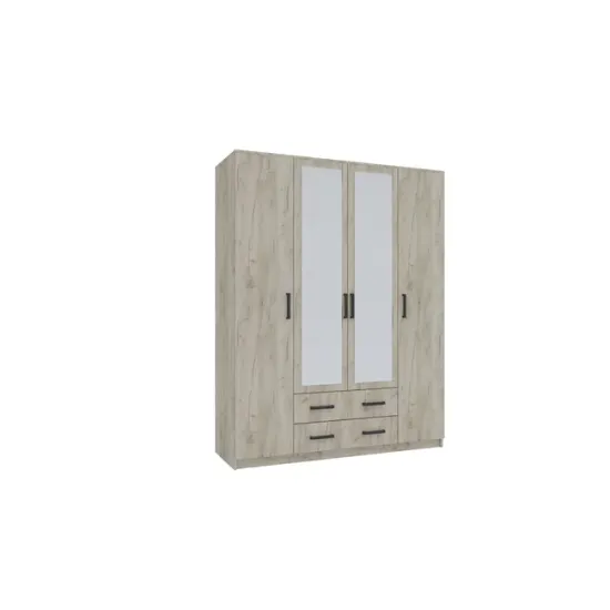 Dulap Simple Sonoma 4D, structură PAL melaminat, compartimentare eficientă, design minimalist, 205x160x52 cm, Sonoma picture - 4