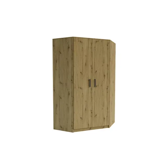 Dulap Simple Sonoma pe colț, structură PAL melaminat, spațiu depozitare inteligent, 205x150x52 cm, Sonoma picture - 3