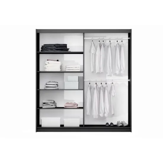 Dulap Vigo PAL Melaminat, Usi Glisante, 200x65x215 cm Platinium picture - 2